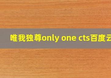 唯我独尊only one cts百度云